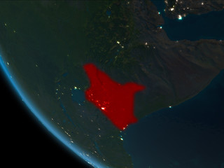 Kenya at night from orbit