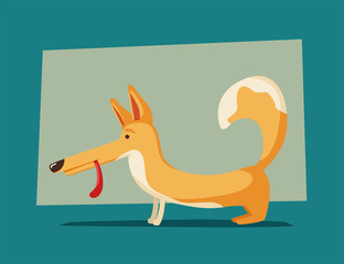 Cute funny dog. Cartoon vector illustration. Pet character