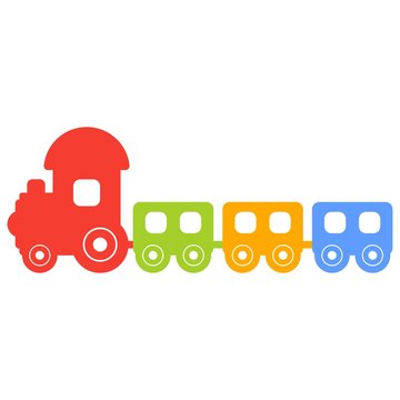 Vector colorful silhouette of a toy train