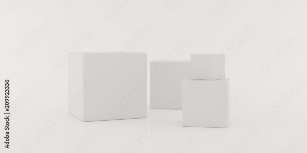 Poster Abstract pastel colored texture of minimal box on minimalism background. Closeup of geometric shape. 3D rendering