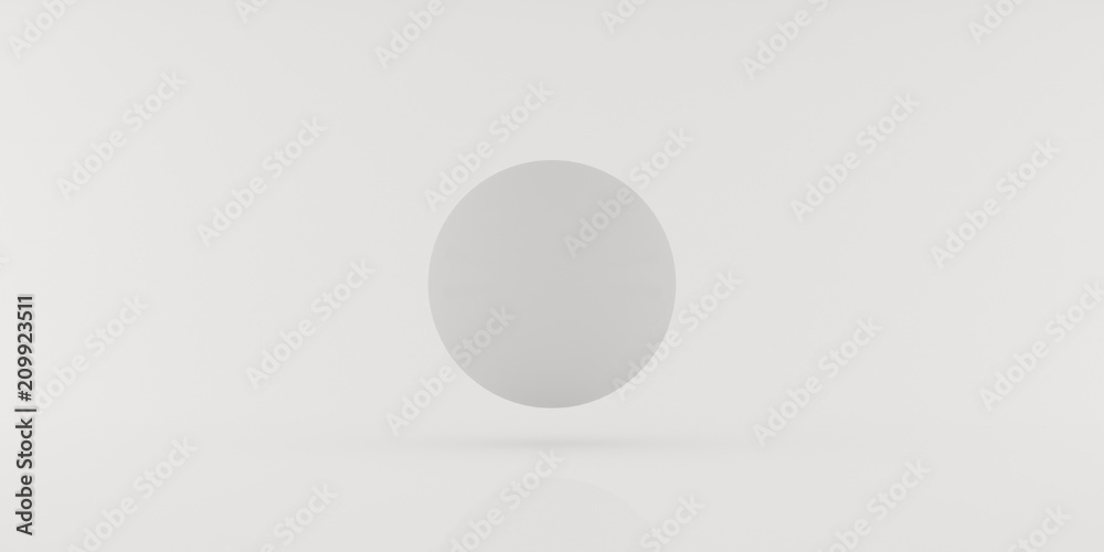 Aufkleber abstract of white sphere isolated on white background, 3d rendering