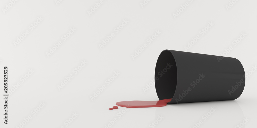 Poster mock-up of coloured cup with liquid on white background,3d rendering