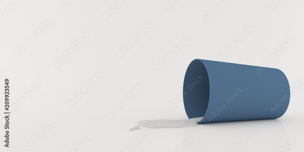 Poster mock-up of coloured cup with liquid on white background,3d rendering