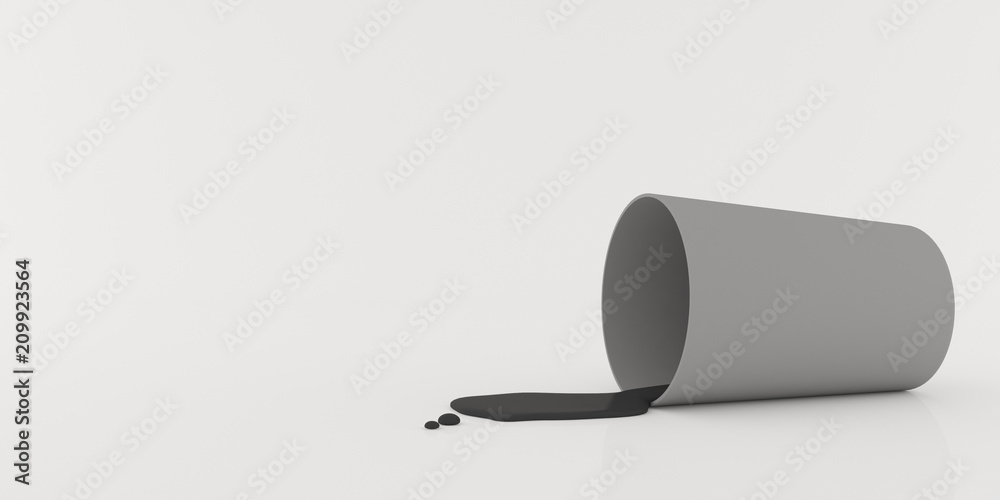 Poster mock-up of coloured cup with liquid on white background,3d rendering