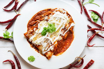 Mexican red enchiladas