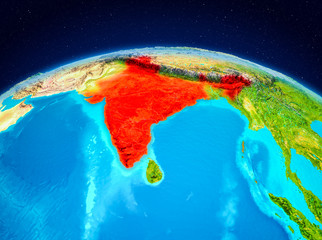 Fototapeta premium India from orbit