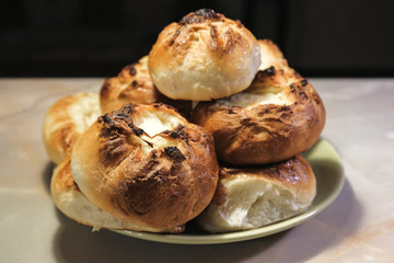 homemade baked bread rolls