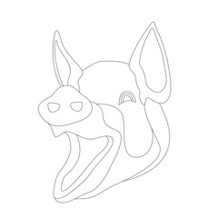 pig head  coloring vector illustration line drawing front 