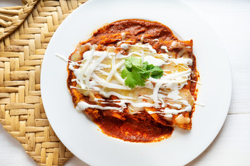 Mexican red enchiladas