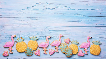 Flamingo ananas cookies