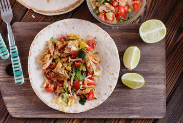 Tortilla or taco making with various filling