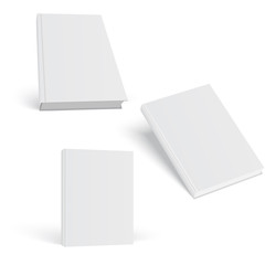 Closed book, cover. Mockup for the cover design. High detail. Isolated on white background.