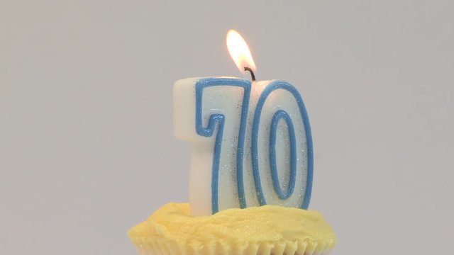 70th Birthday Candle On Cake