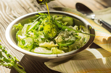 Vegetable oilSalad with vegetable oil