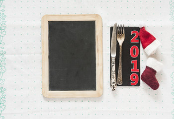 Vintage silverware on a polka dot tablecloth