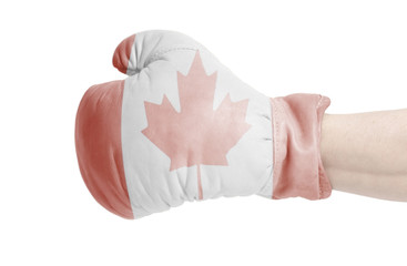 Canada flag on boxing glove