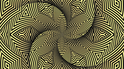 Hypnotic Stripe Shapes Illustration