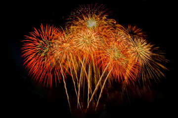 firework Abstract background,Fireworks light up the sky with dazzling display