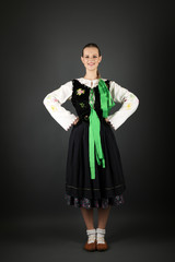 Fototapeta premium Slovakian folklore. Traditional costume.