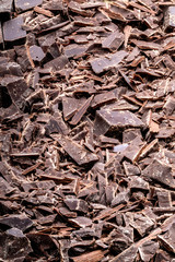 Background with broken  chocolate chips