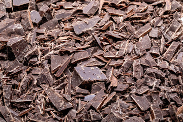 Background with broken  chocolate chips