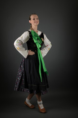 Fototapeta premium Slovakian folklore. Traditional costume.