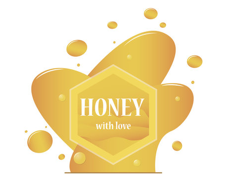 sweet honey, healthy natural food, sweet breakfast, vector image, flat design