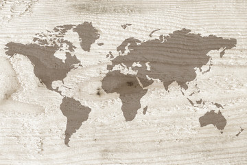 World map on the boards