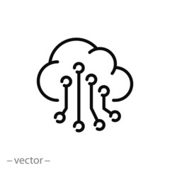 cloud iot internet vector icon