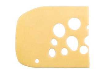 smoked cheese on white background