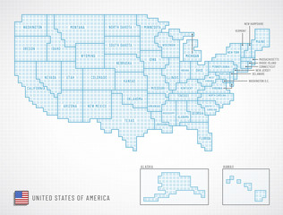 United states borders vector illustration