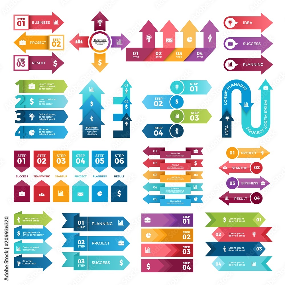 Canvas Prints colored arrows for business presentations. vector collection of infographic elements
