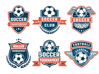 Different logos for football club. Vector labels set © ONYXprj