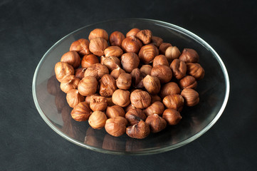 Hazelnuts in a plate