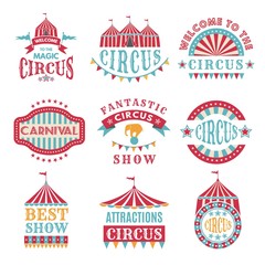 Retro badges or logotypes of carnival and circus © ONYXprj