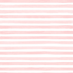 Seamless abstract stripped pattern watercolour hand painted. White and colourful pastel tone strips. Horizontal lines. Trendy background.