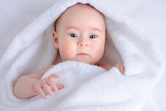sweet baby in towel