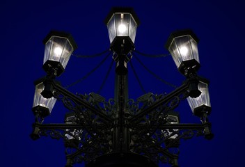 Street lamps at night