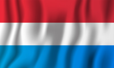 Luxembourg realistic waving flag vector illustration. National country background symbol. Independence day