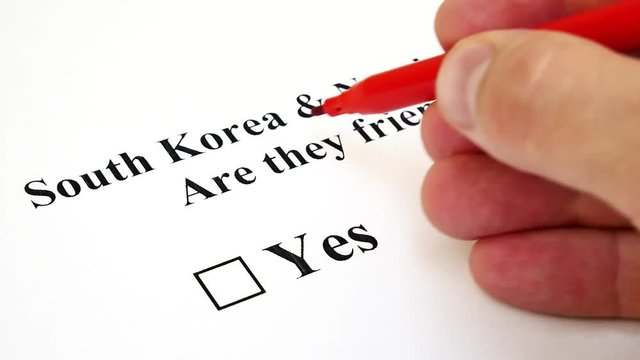 Concept of Conflict or Friendship Between North and South Korea