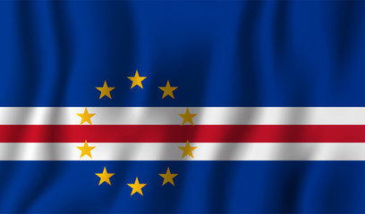 Cape Verde realistic waving flag vector illustration. National country background symbol. Independence day