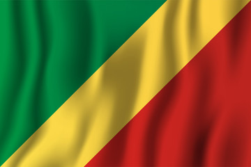 Republic of the Congo realistic waving flag vector illustration. National country background symbol. Independence day