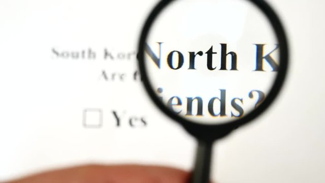 Concept of War Or Friendship And Nuclear Talks Deal Between South Korea And North Korea