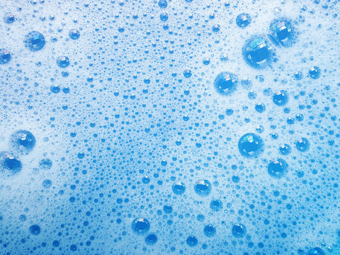 White blue background of wet bubble.