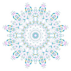 Mandala Style Vector Color Shapes. Abstract design. Fantastic decoration for fashion, holiday card, relax illustration.