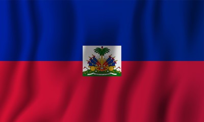 Haiti realistic waving flag vector illustration. National country background symbol. Independence day