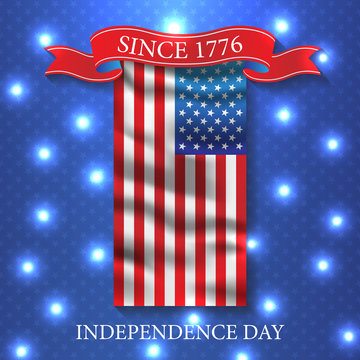 Fourth of July independence day USA. Vector patriotic background design. Invitation flyer celebrate illustration