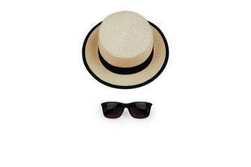 sunprotection objects sunglasses and hat.