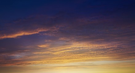 Fototapeta na wymiar Fiery orange sunset sky . Sunset with dramatic sky background.
