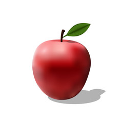 Red apple vector icon.